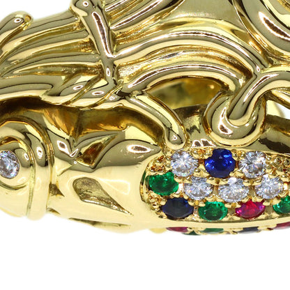0.335ct Scarab motif multicolor diamond Ring K18 Yellow Gold 27.4g　Ladies