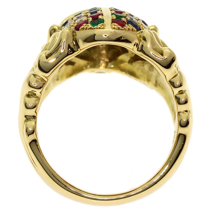 0.335ct Scarab motif multicolor diamond Ring K18 Yellow Gold 27.4g　Ladies