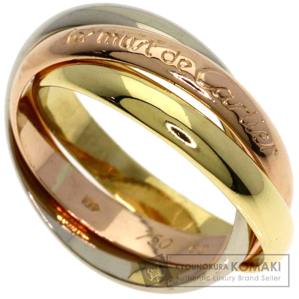 CARTIER Trinity Ring K18 Yellow Gold 18K Pink GoldLadies [Used]