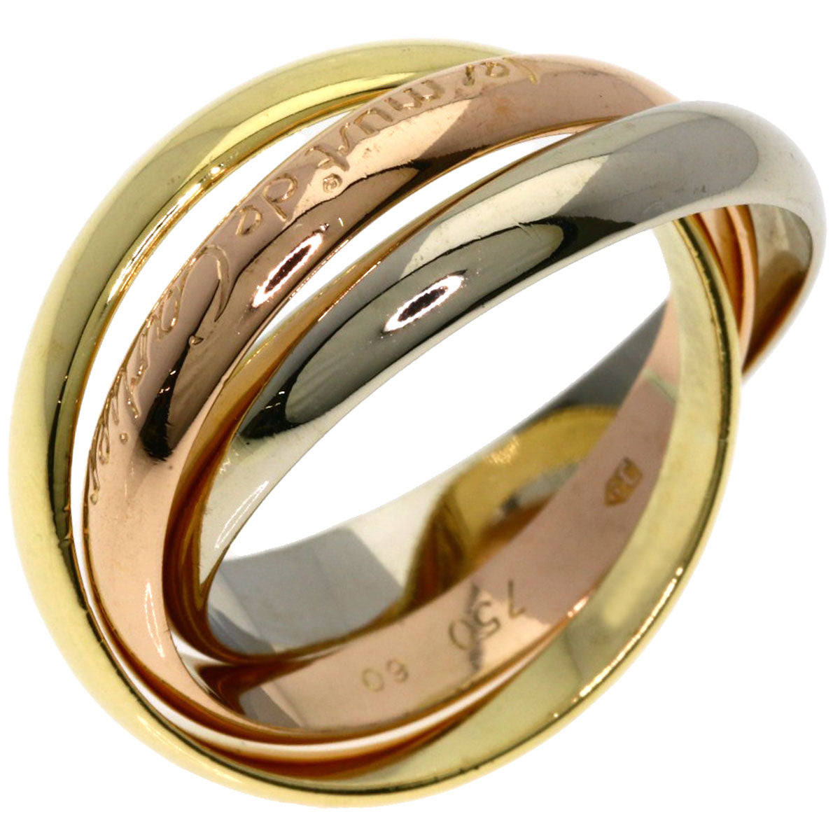 CARTIER Trinity Ring K18 Yellow Gold 18K Pink GoldLadies [Used]