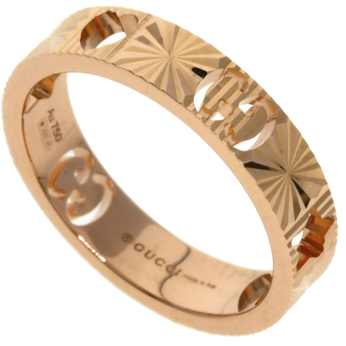 GUCCI Icon Heart & Star #9 Ring K18 Pink Gold Ladies [Used]