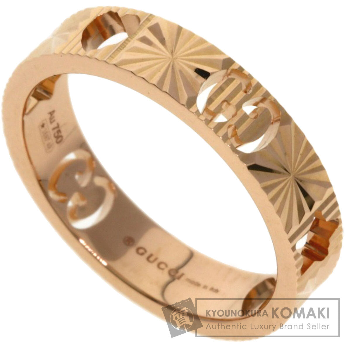 GUCCI Icon Heart & Star #9 Ring K18 Pink Gold Ladies [Used]