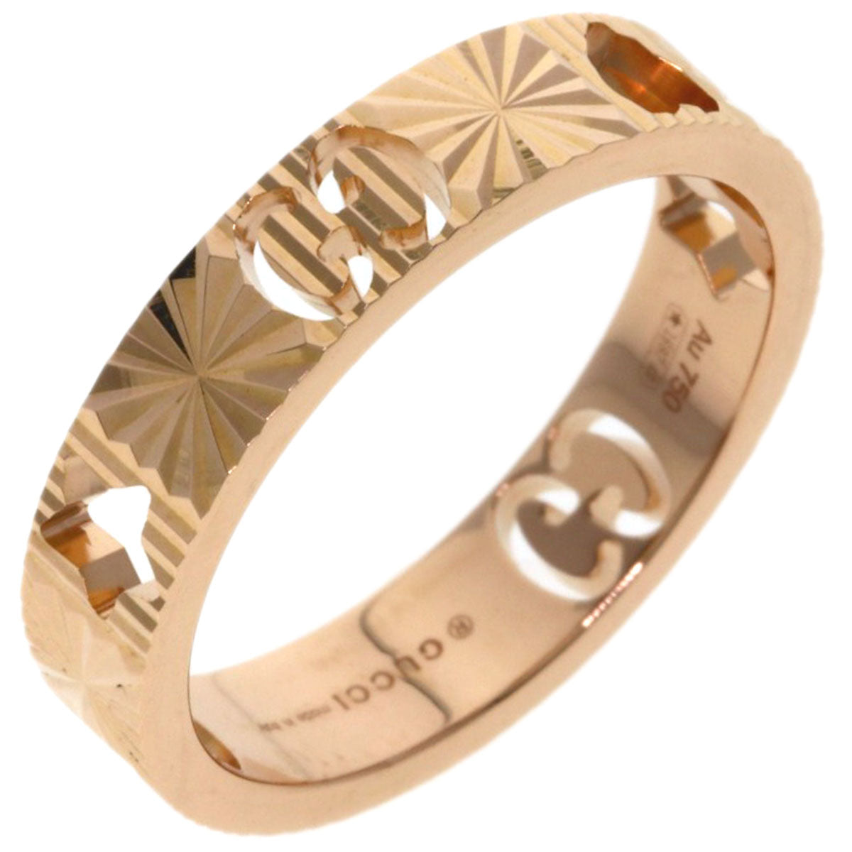 GUCCI Icon Heart & Star #9 Ring K18 Pink Gold Ladies [Used]