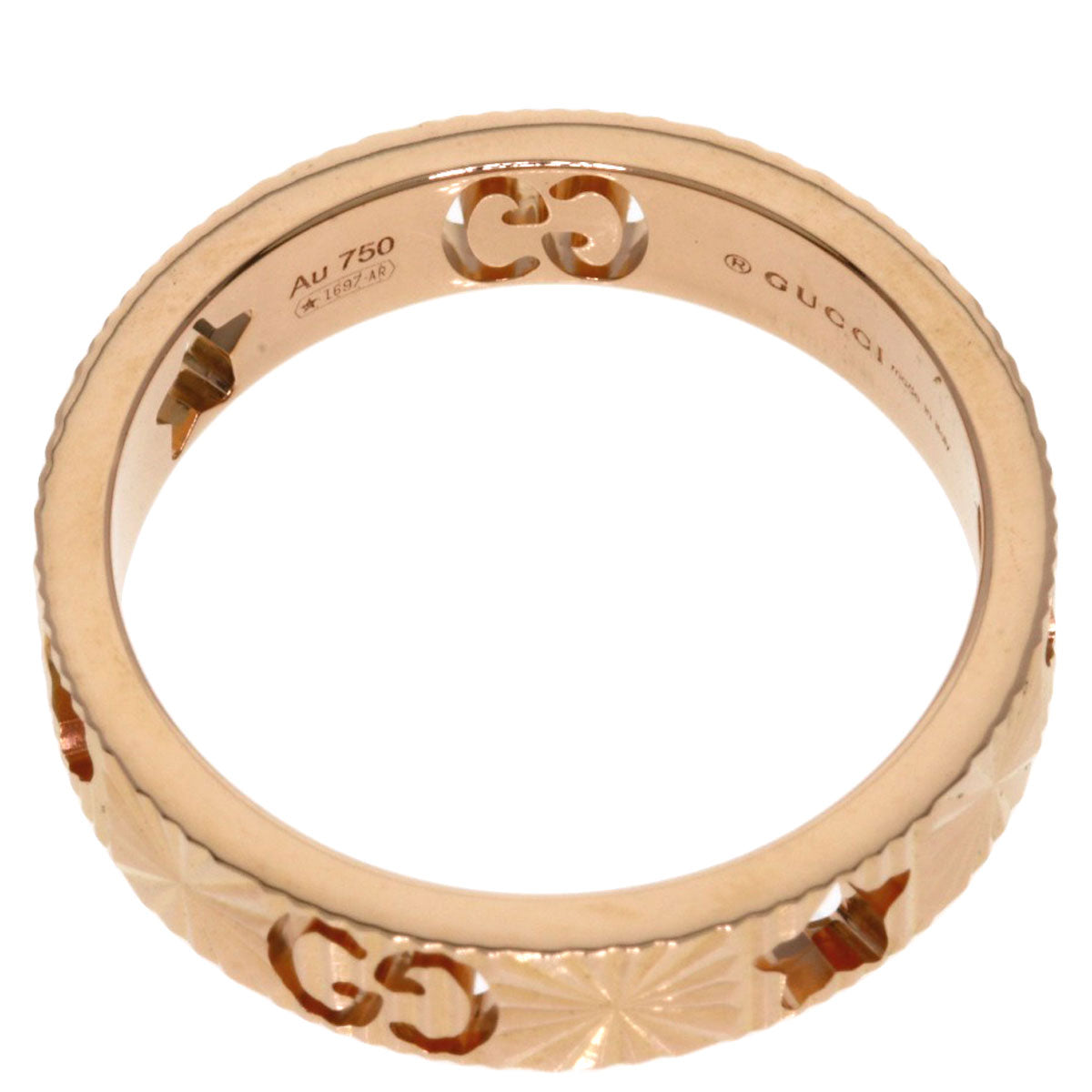 GUCCI Icon Heart & Star #9 Ring K18 Pink Gold Ladies [Used]