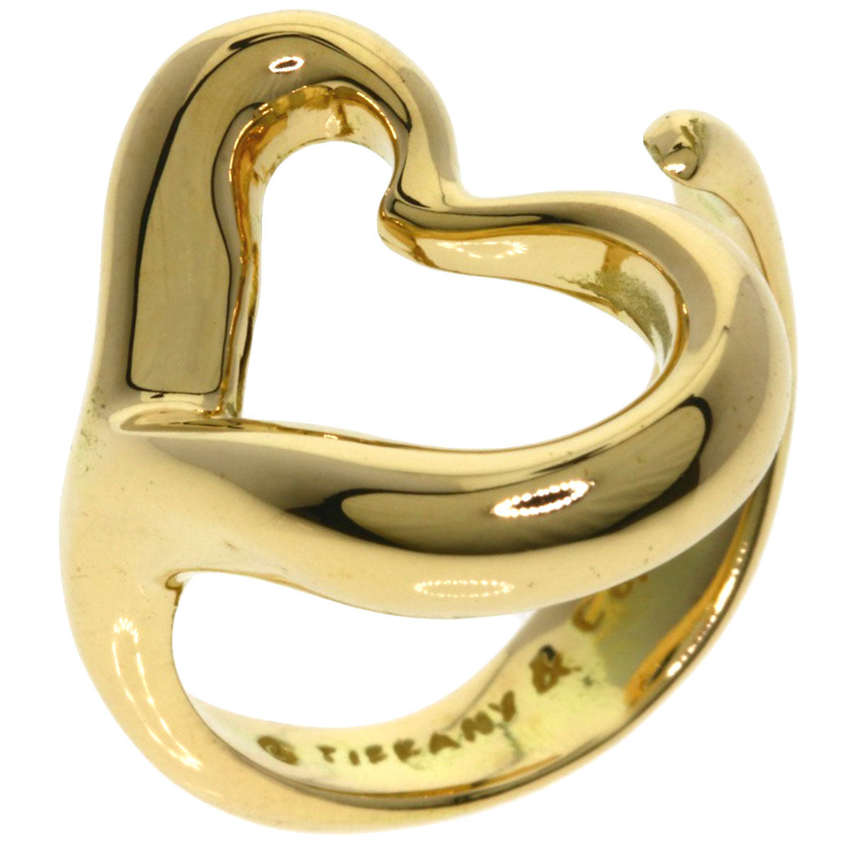 TIFFANY&Co. Open heart Ring K18 Yellow Gold Ladies [Used]