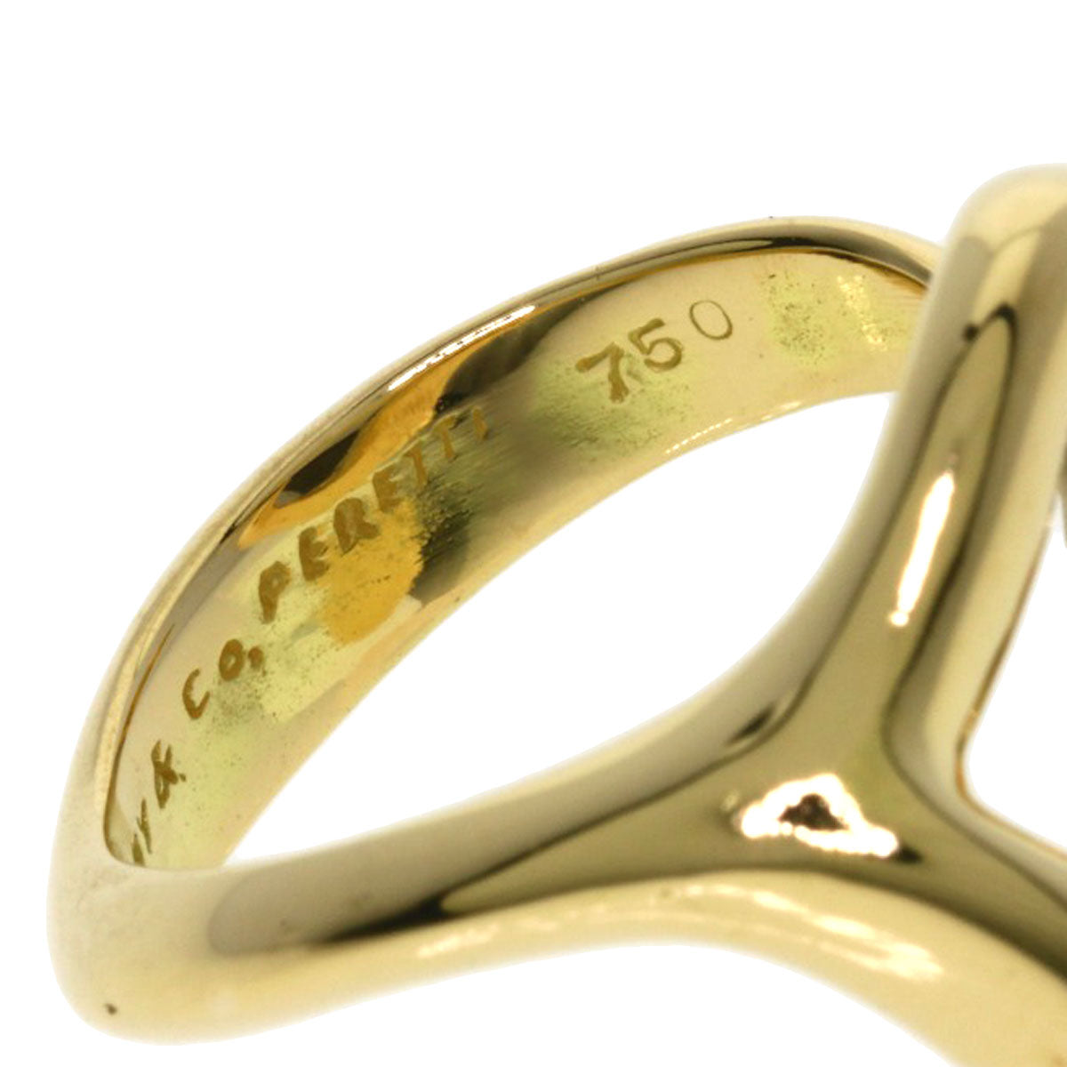 TIFFANY&Co. Open heart Ring K18 Yellow Gold Ladies [Used]