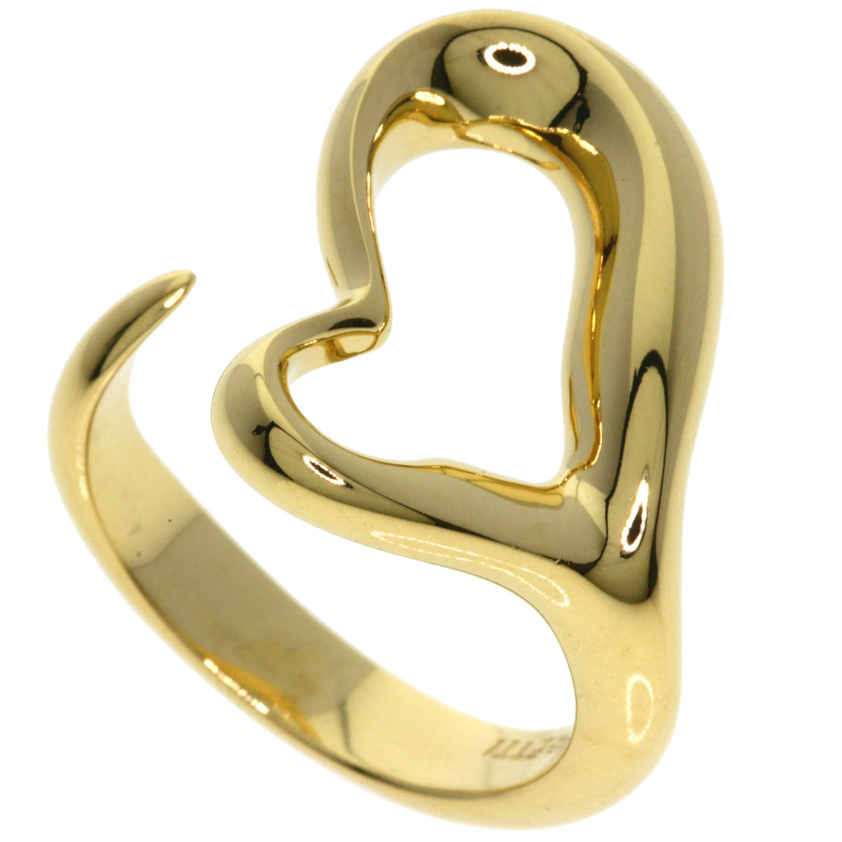 TIFFANY&Co. Open heart Ring K18 Yellow Gold Ladies [Used]