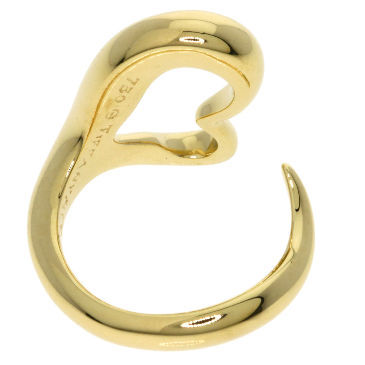 TIFFANY&Co. Open heart Ring K18 Yellow Gold Ladies [Used]
