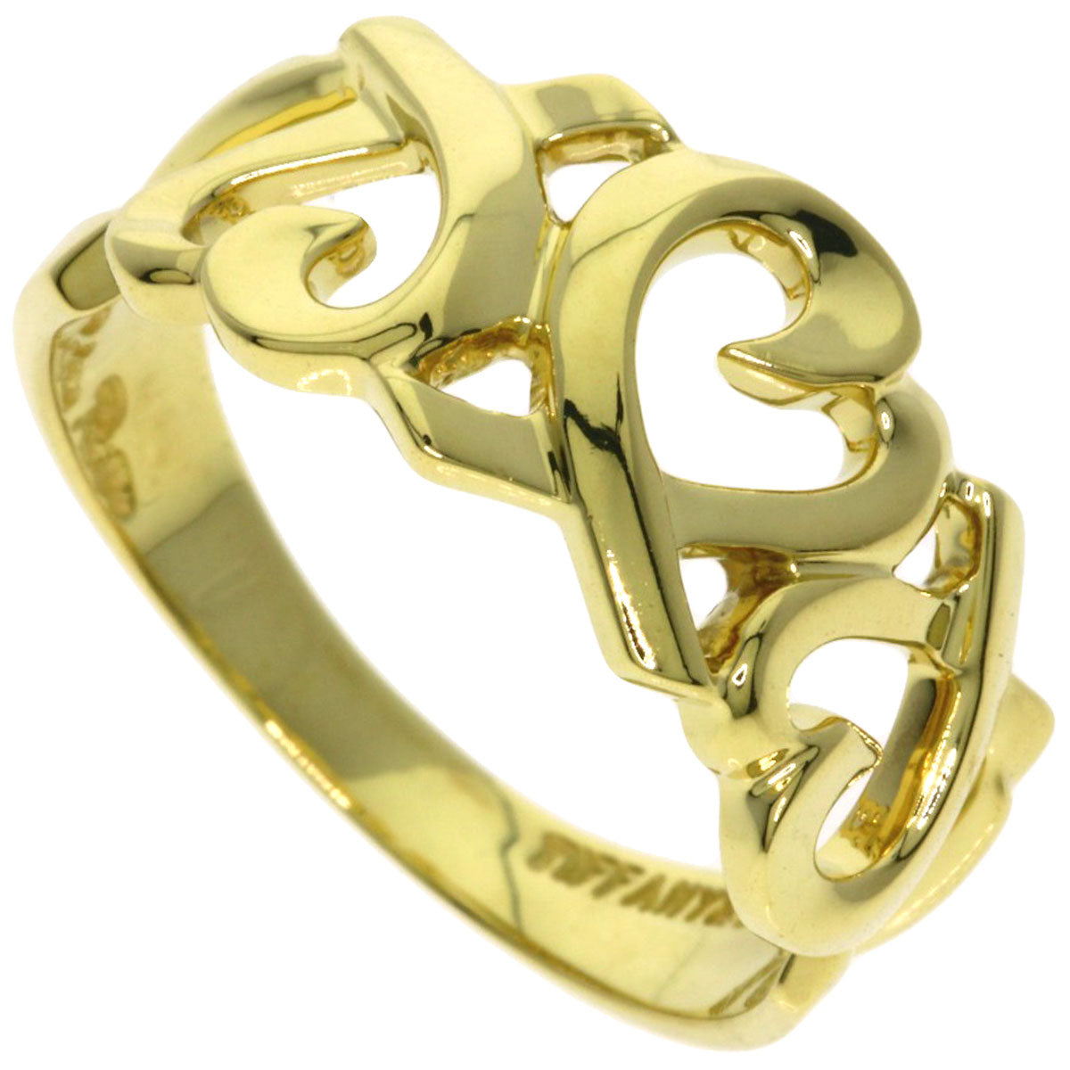 TIFFANY&Co. Triple rubbing heart Ring K18 Yellow Gold Ladies [Used]