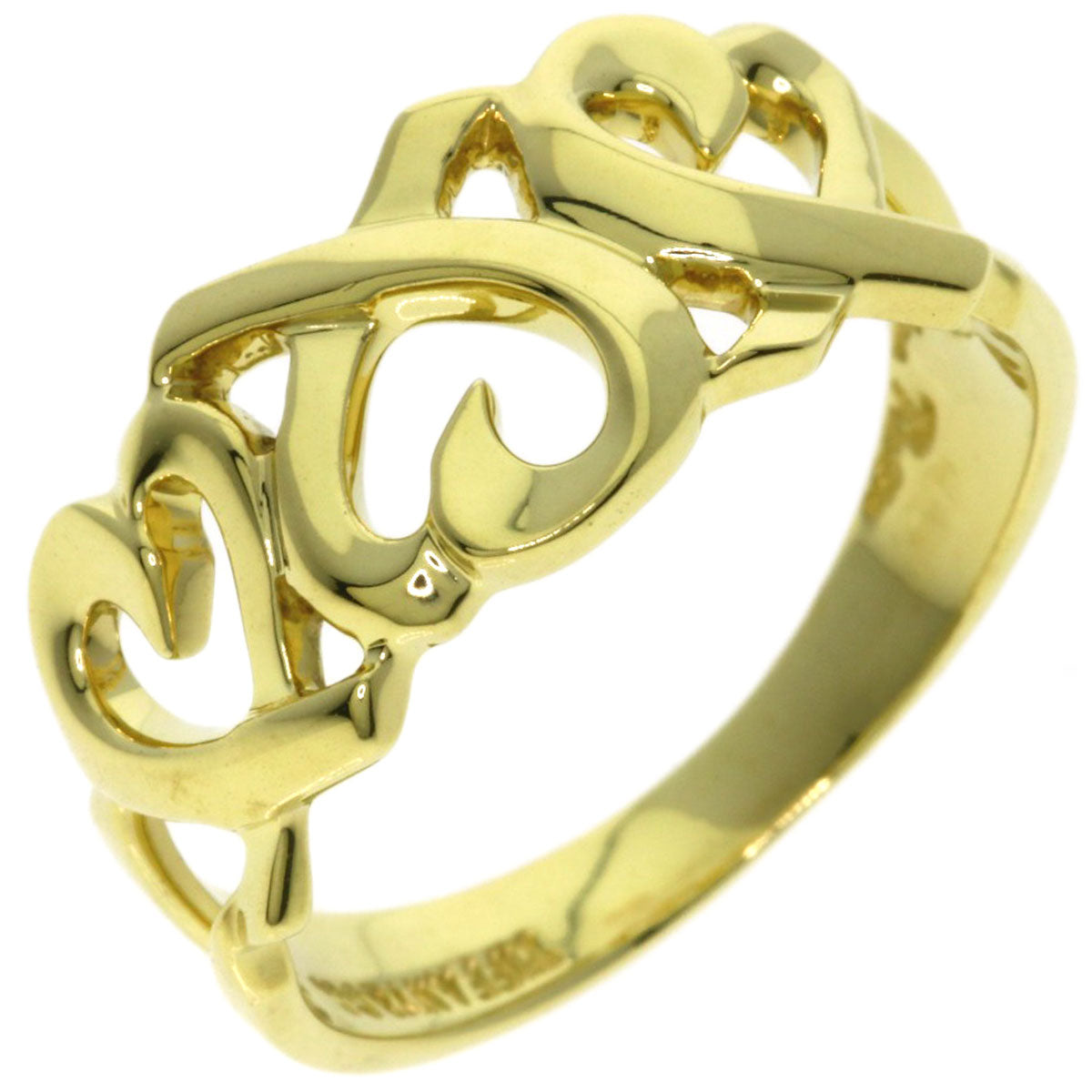 TIFFANY&Co. Triple rubbing heart Ring K18 Yellow Gold Ladies [Used]