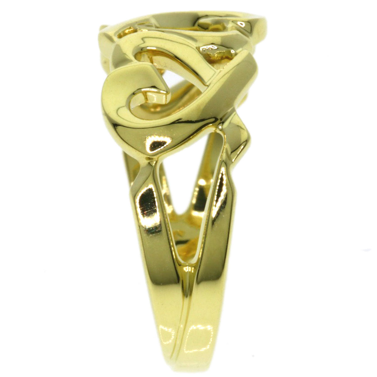 TIFFANY&Co. Triple rubbing heart Ring K18 Yellow Gold Ladies [Used]