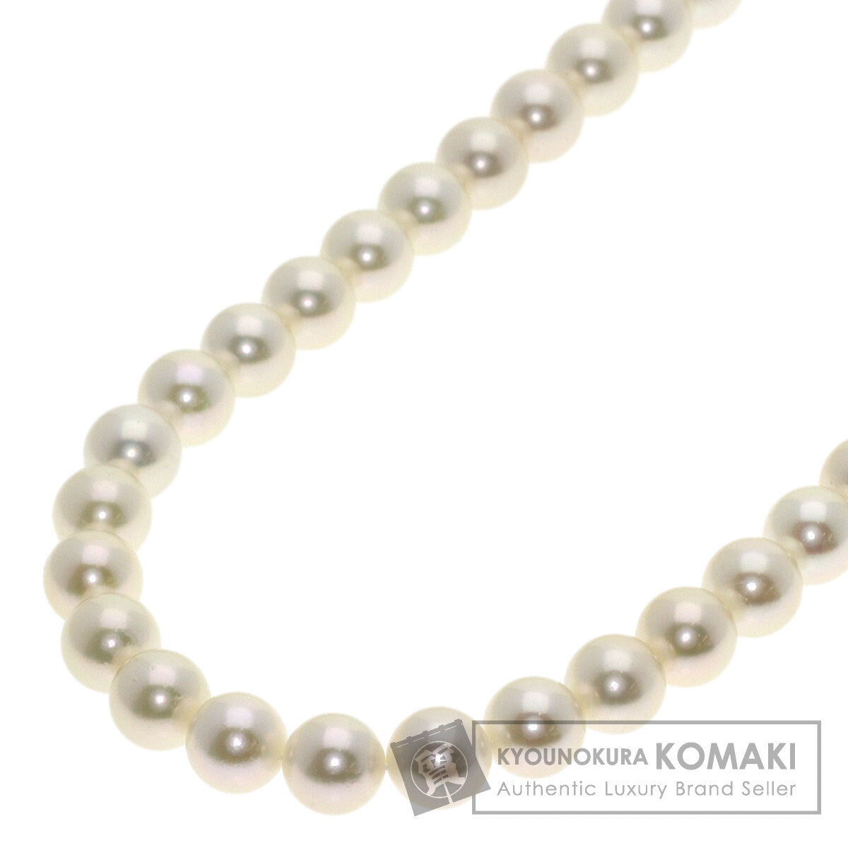 MIKIMOTO Pearl Pearl M Charm Included Long Necklace K18 White Gold Ladies [Used]