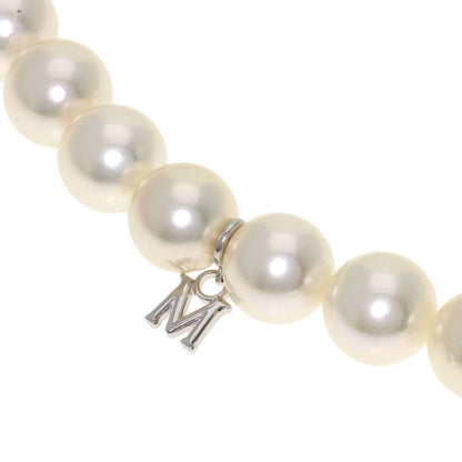 MIKIMOTO Pearl Pearl M Charm Included Long Necklace K18 White Gold Ladies [Used]