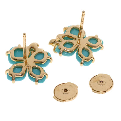 Chaumet Hortensia Eden Turquoise Diamond earring K18 Pink Gold Ladies [Used]