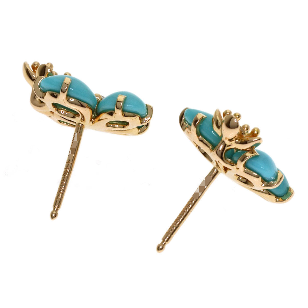 Chaumet Hortensia Eden Turquoise Diamond earring K18 Pink Gold Ladies [Used]
