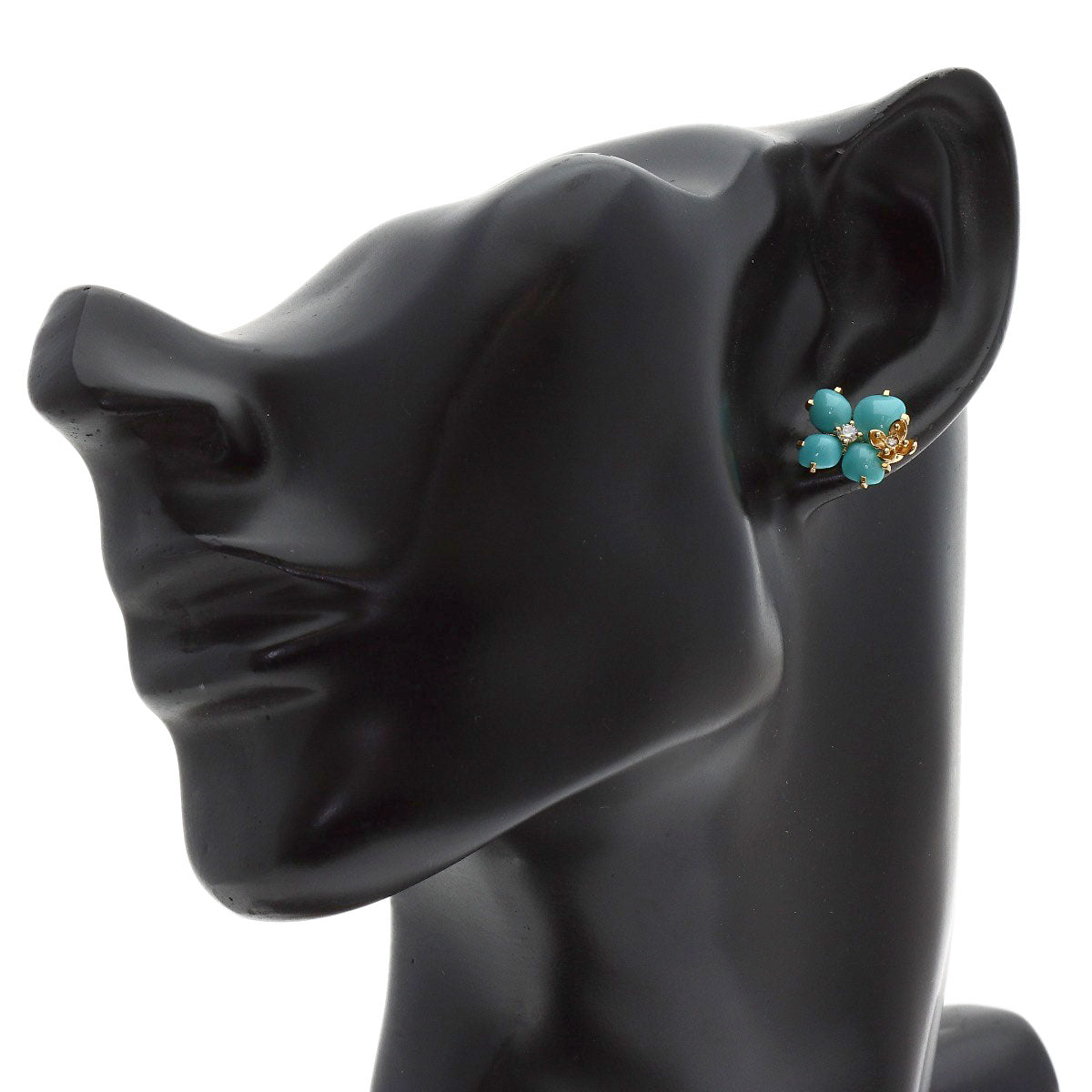 Chaumet Hortensia Eden Turquoise Diamond earring K18 Pink Gold Ladies [Used]