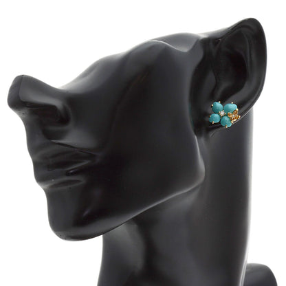 Chaumet Hortensia Eden Turquoise Diamond earring K18 Pink Gold Ladies [Used]