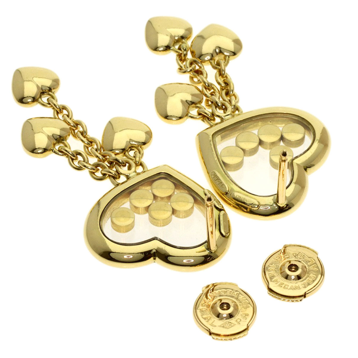 Chopard Happy Diamond earring K18 Yellow Gold Ladies [Used]