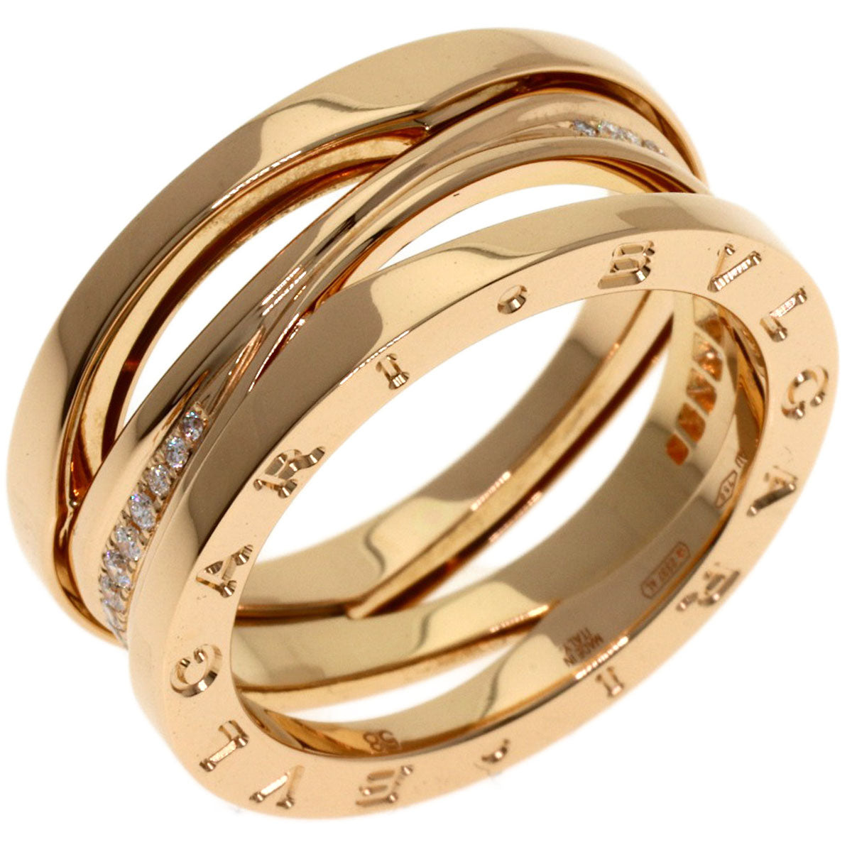 BVLGARI B-zero B-zero1 Legend Diamond #58 Ring K18 Pink Gold Ladies [Used]