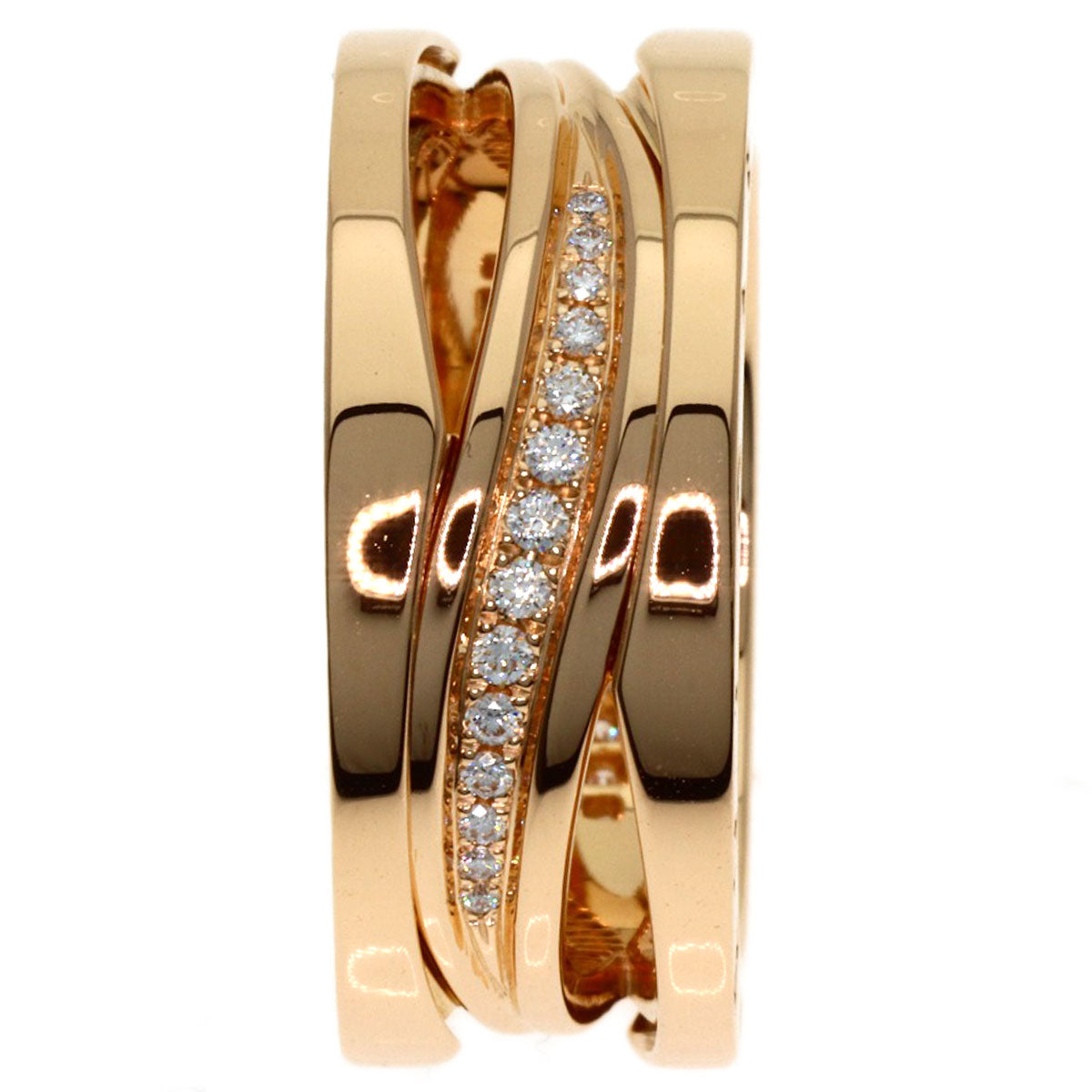 BVLGARI B-zero B-zero1 Legend Diamond #58 Ring K18 Pink Gold Ladies [Used]