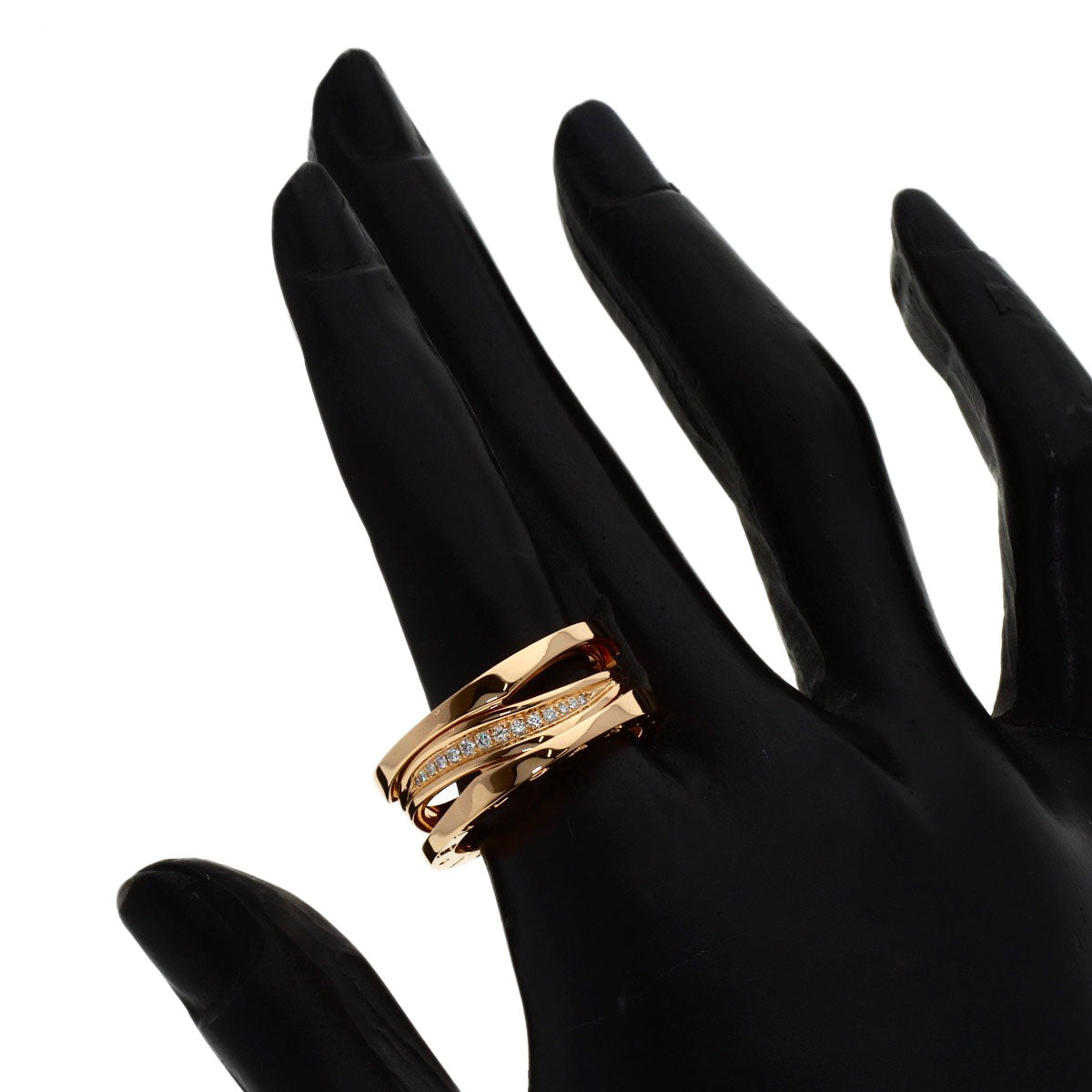BVLGARI B-zero B-zero1 Legend Diamond #58 Ring K18 Pink Gold Ladies [Used]