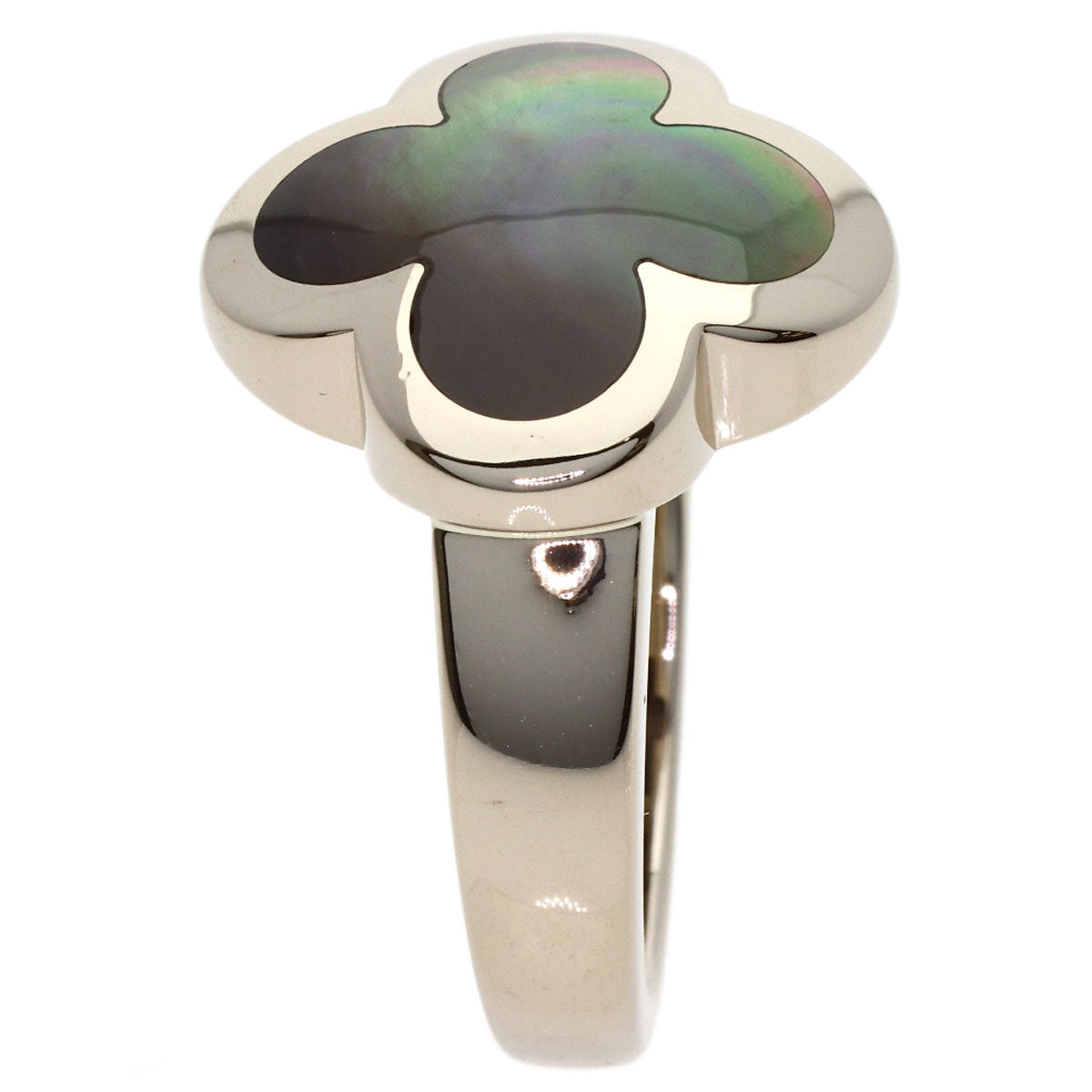 Van Cleef & Arpels Pure Alhambra Mother of Pearl #52 Ring K18 White Gold Ladies [Used]