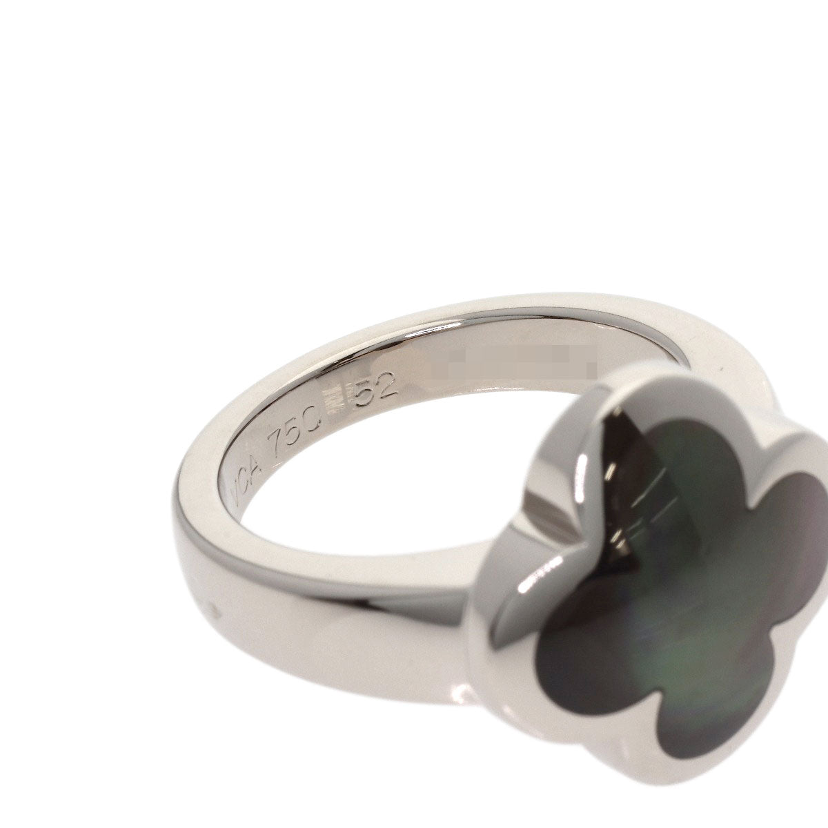 Van Cleef & Arpels Pure Alhambra Mother of Pearl #52 Ring K18 White Gold Ladies [Used]