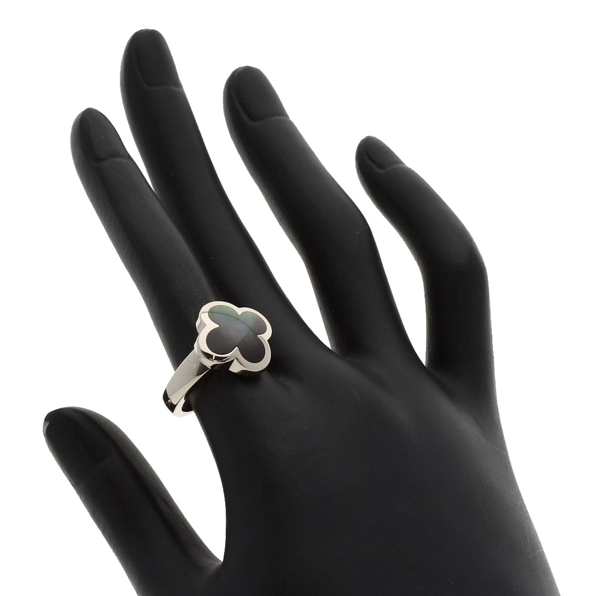 Van Cleef & Arpels Pure Alhambra Mother of Pearl #52 Ring K18 White Gold Ladies [Used]