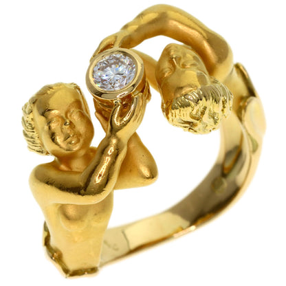 Carrera y Carrera Angel Duo Scroy Diamond Ring K18 Yellow Gold Ladies [Used]