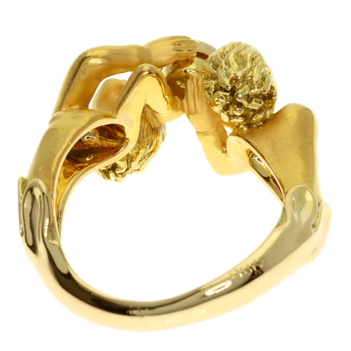 Carrera y Carrera Angel Duo Scroy Diamond Ring K18 Yellow Gold Ladies [Used]