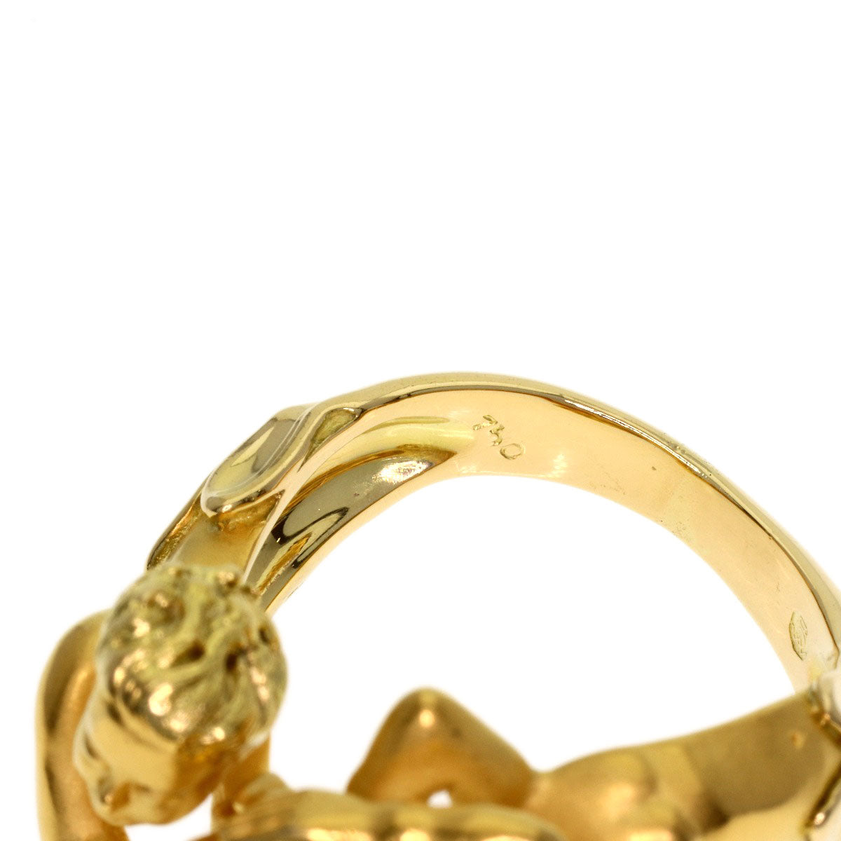 Carrera y Carrera Angel Duo Scroy Diamond Ring K18 Yellow Gold Ladies [Used]