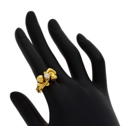 Carrera y Carrera Angel Duo Scroy Diamond Ring K18 Yellow Gold Ladies [Used]