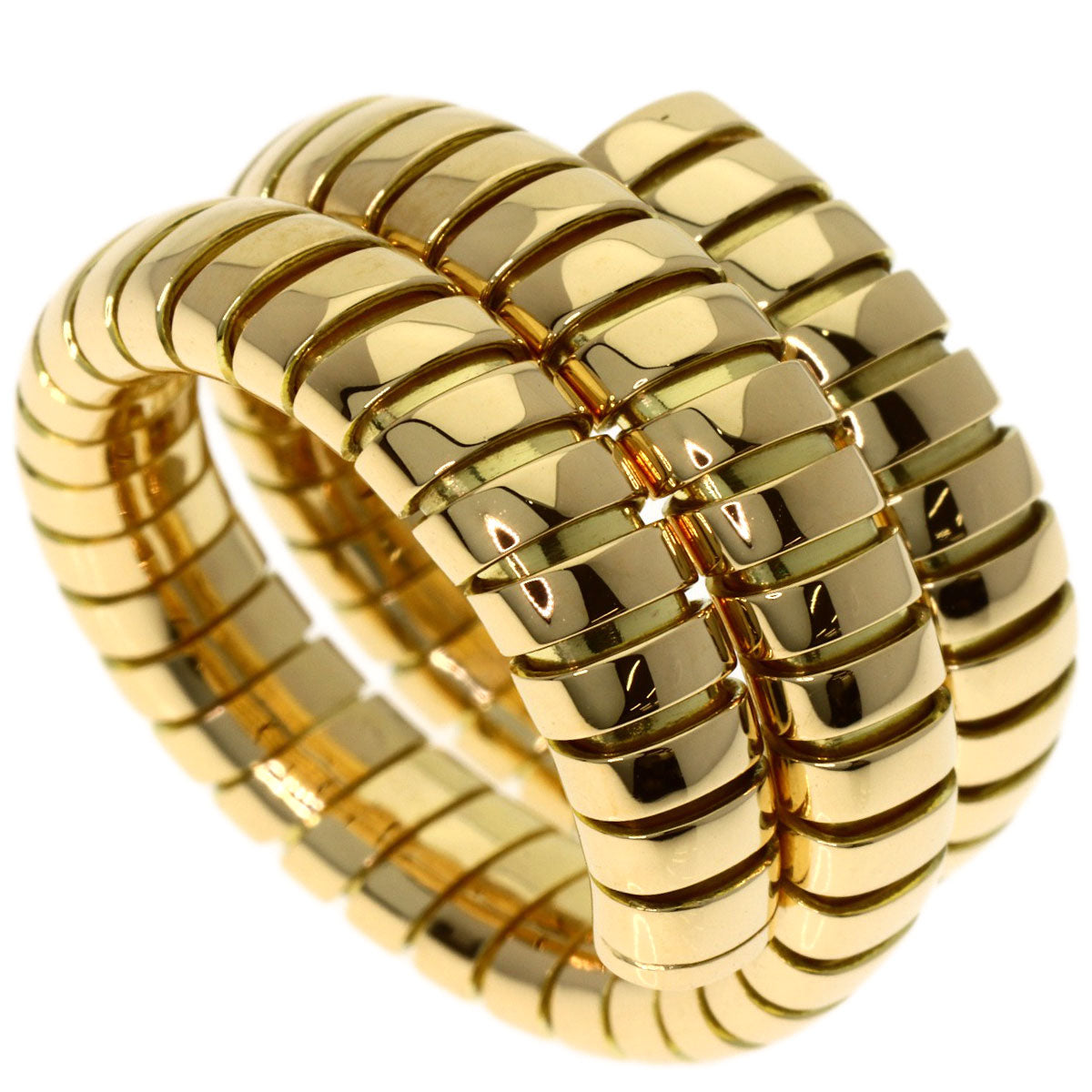 BVLGARI Tubogas Ring K18 Yellow Gold Ladies [Used]