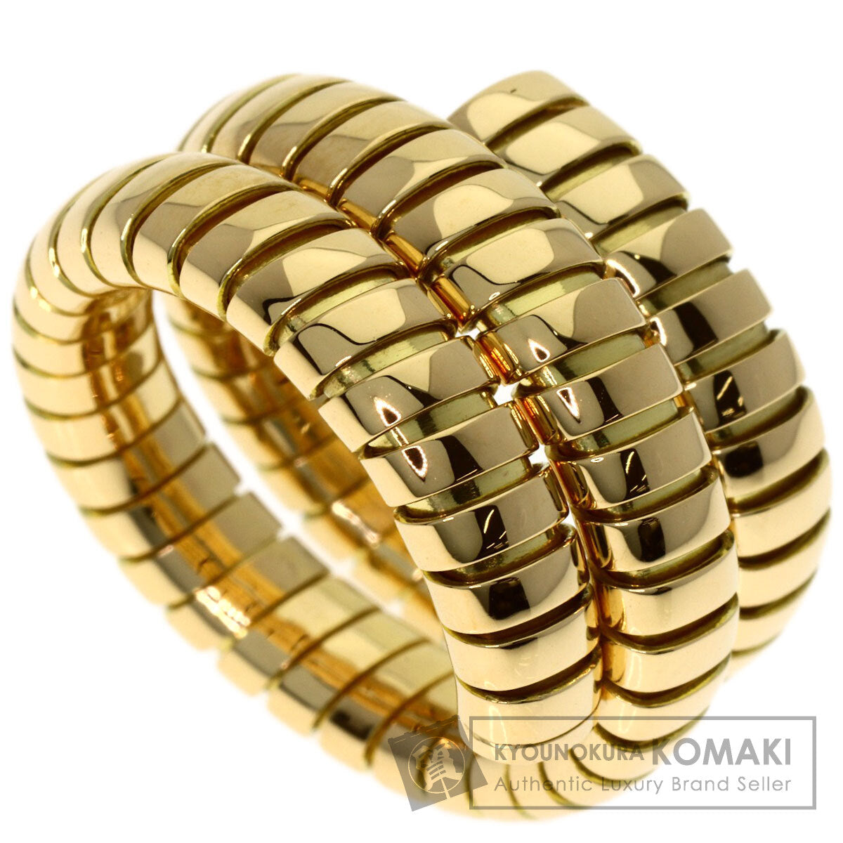 BVLGARI Tubogas Ring K18 Yellow Gold Ladies [Used]
