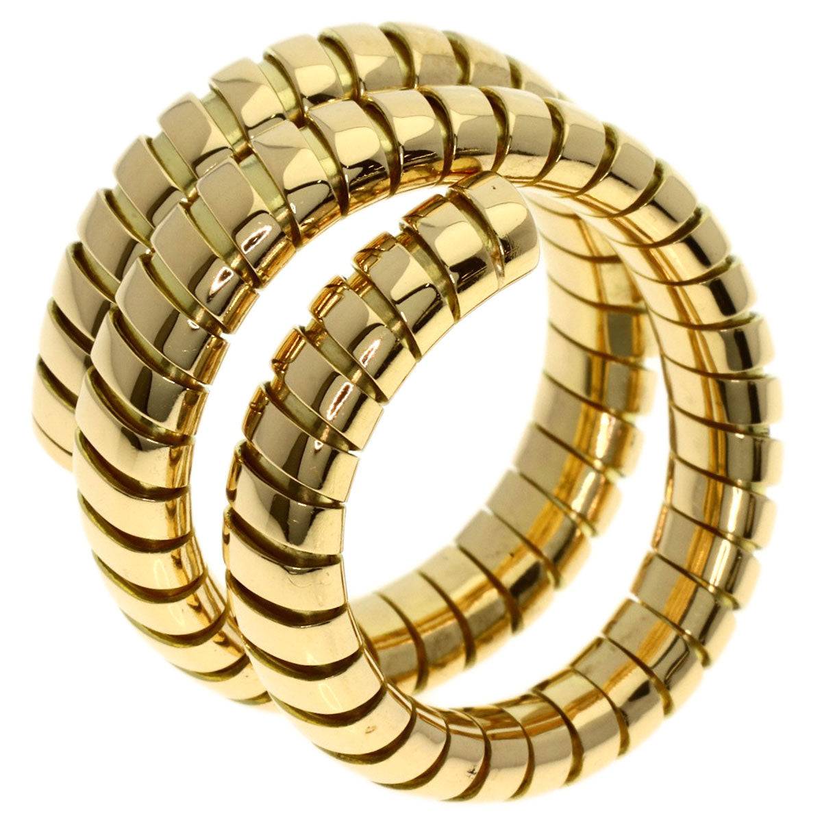 BVLGARI Tubogas Ring K18 Yellow Gold Ladies [Used]