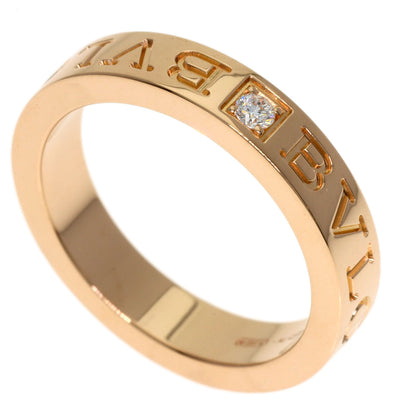 BVLGARI Double Logo Diamond Ring K18 Pink Gold Ladies [Used]
