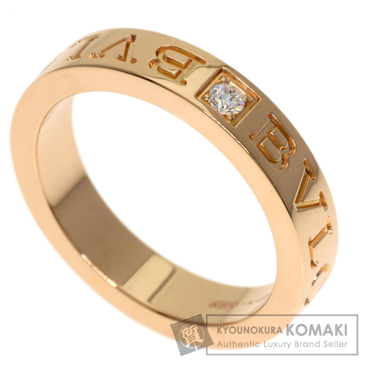BVLGARI Double Logo Diamond Ring K18 Pink Gold Ladies [Used]