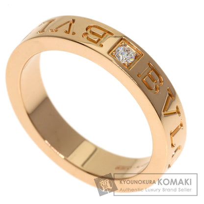 BVLGARI Double Logo Diamond Ring K18 Pink Gold Ladies [Used]