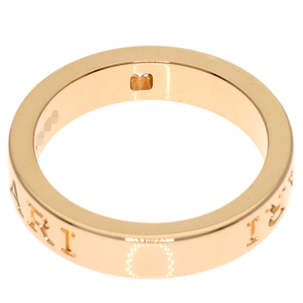 BVLGARI Double Logo Diamond Ring K18 Pink Gold Ladies [Used]