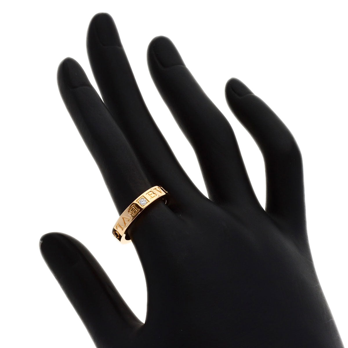 BVLGARI Double Logo Diamond Ring K18 Pink Gold Ladies [Used]