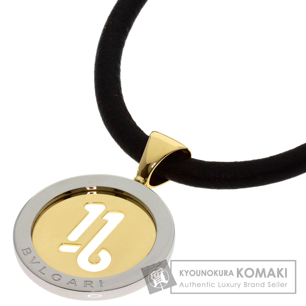 BVLGARI Tondo Capricorn Necklace K18 Yellow Gold Stainless SteelLadies [Used]
