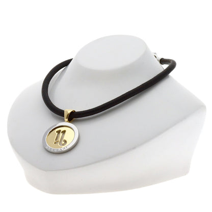 BVLGARI Tondo Capricorn Necklace K18 Yellow Gold Stainless SteelLadies [Used]