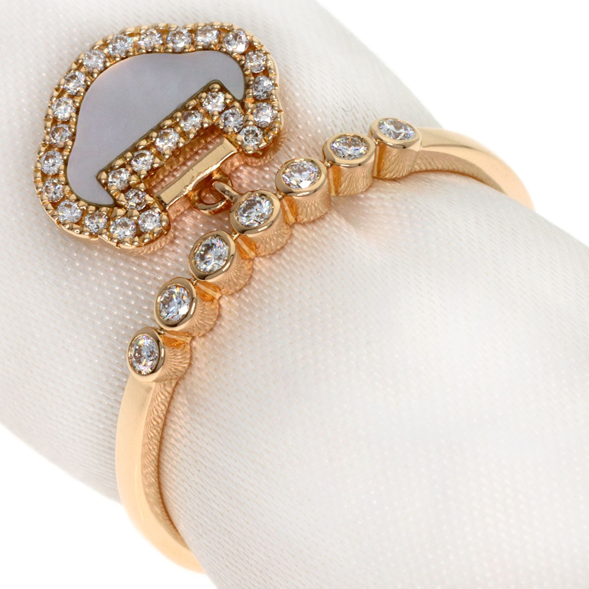 Qeelin Petite UE Diamond Ring K18 Pink Gold Ladies [Used]