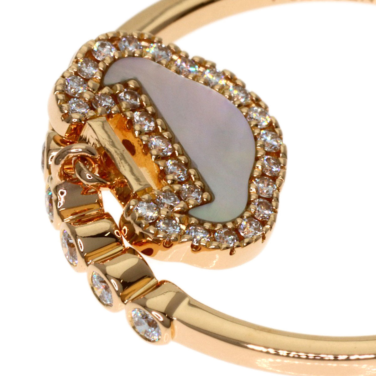 Qeelin Petite UE Diamond Ring K18 Pink Gold Ladies [Used]