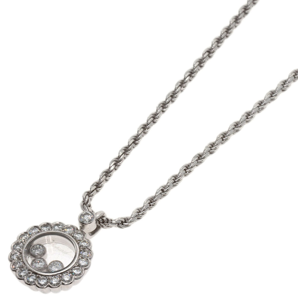 Chopard Happy diamond Necklace K18 White Gold Ladies [Used]