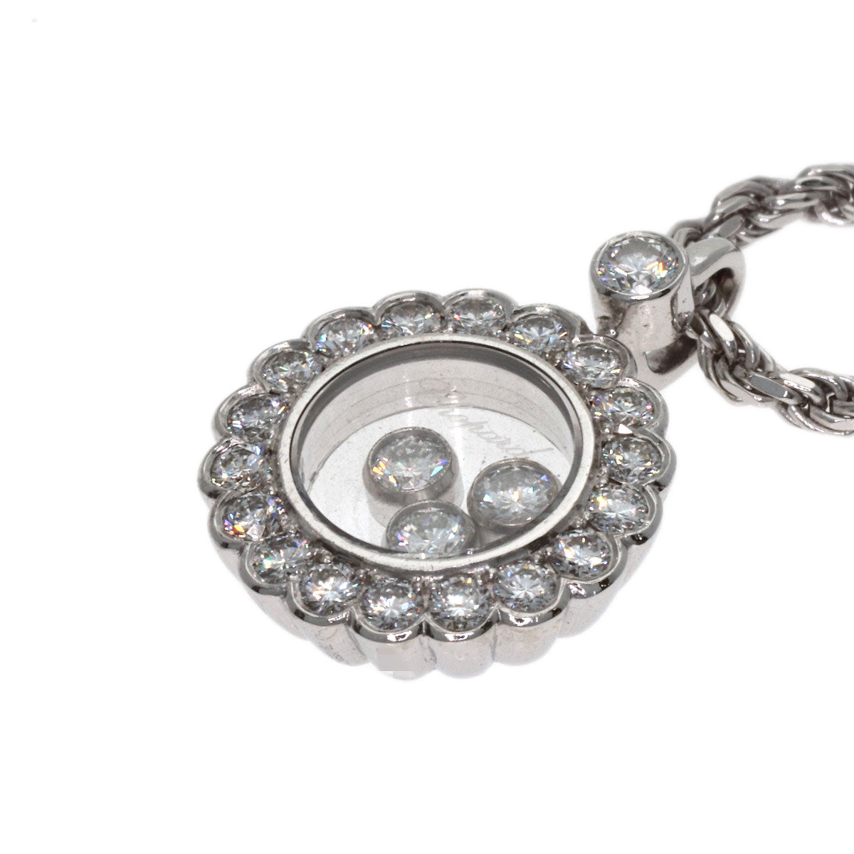 Chopard Happy diamond Necklace K18 White Gold Ladies [Used]