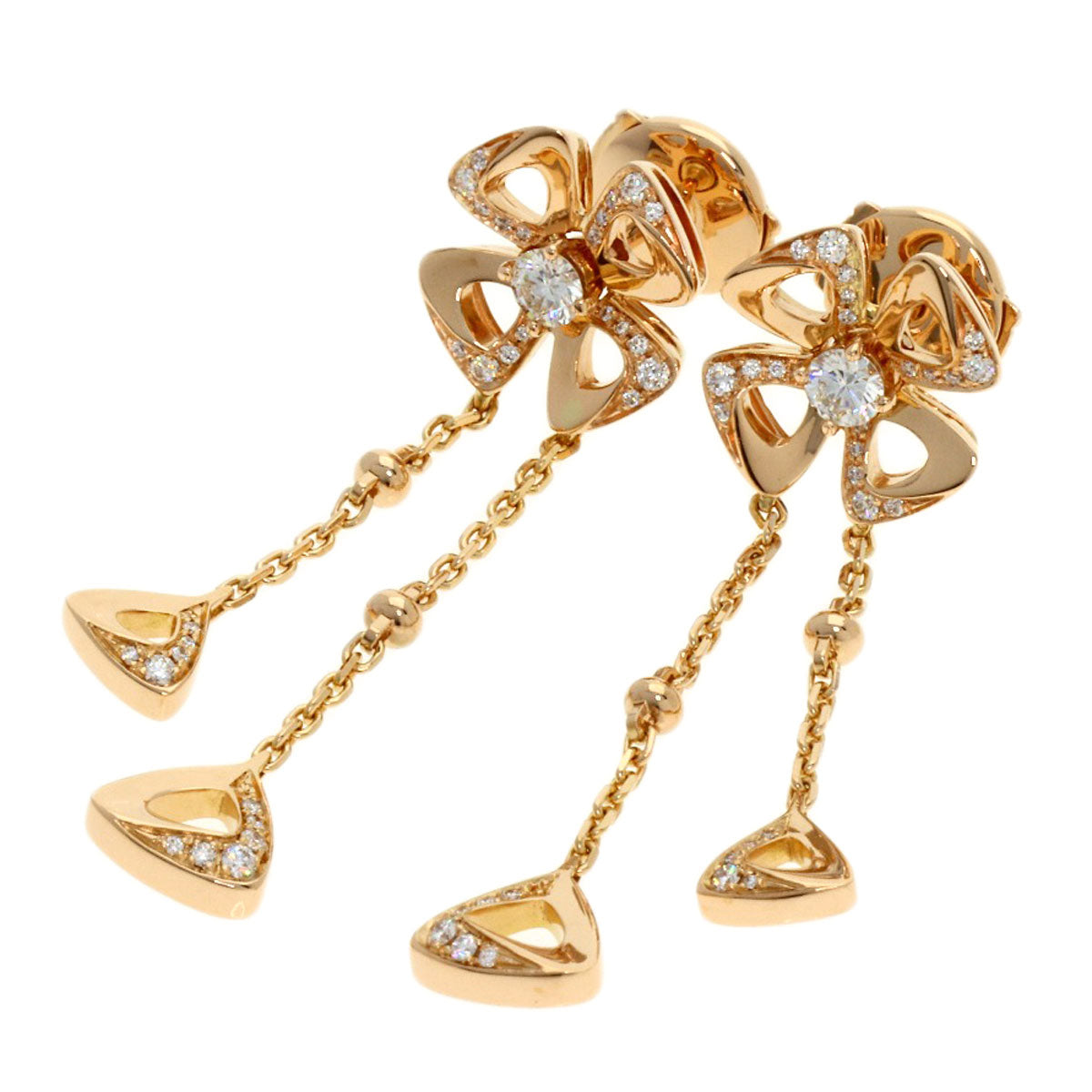 BVLGARI Fiorever Diamond earring K18 Pink Gold Ladies [Used]