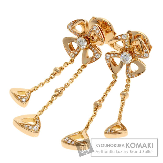 BVLGARI Fiorever Diamond earring K18 Pink Gold Ladies [Used]