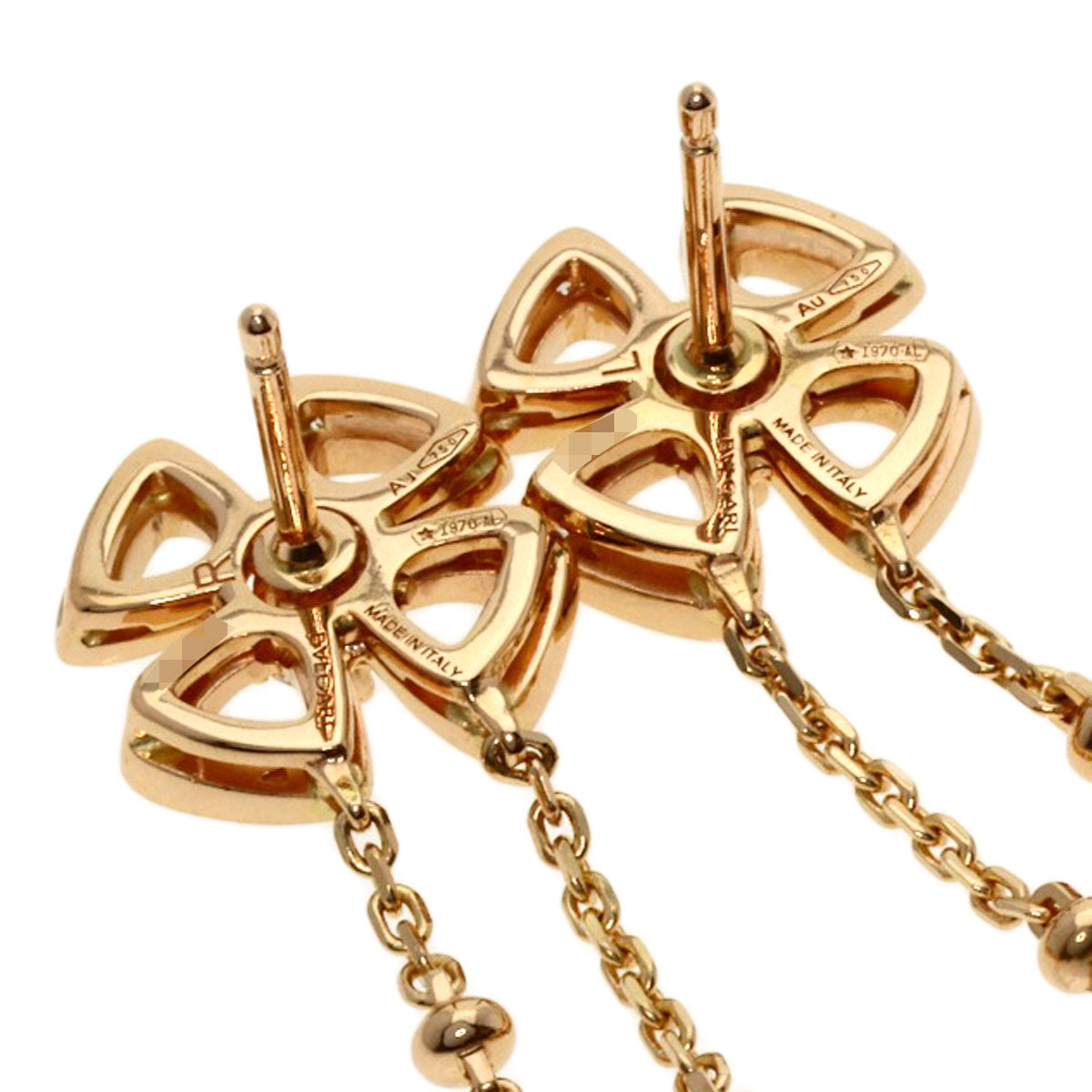 BVLGARI Fiorever Diamond earring K18 Pink Gold Ladies [Used]