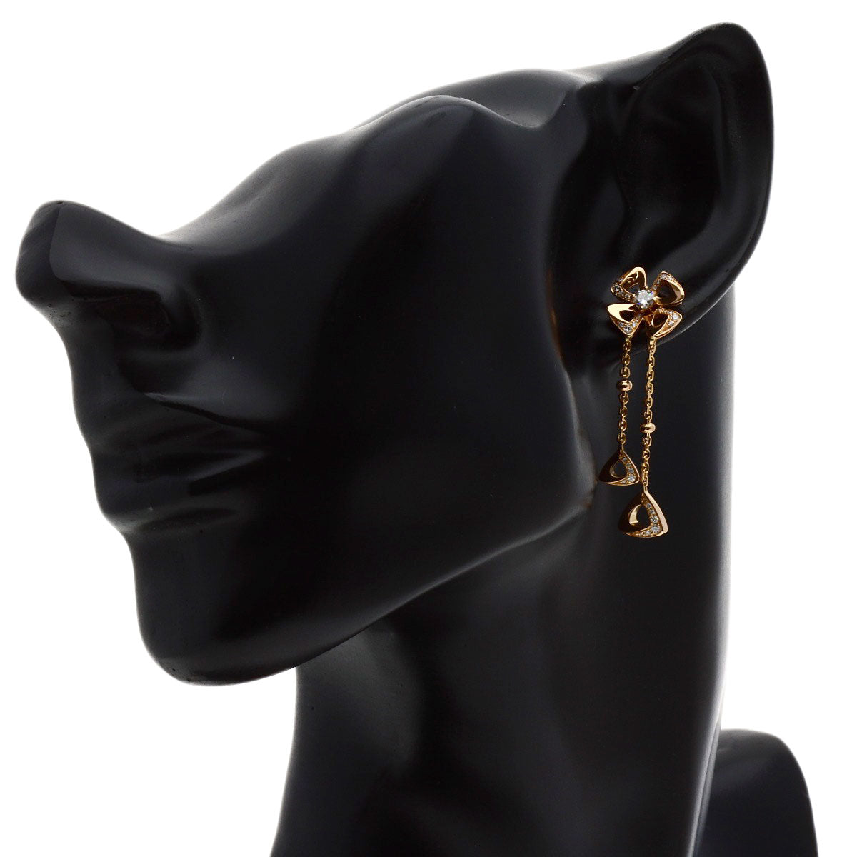 BVLGARI Fiorever Diamond earring K18 Pink Gold Ladies [Used]